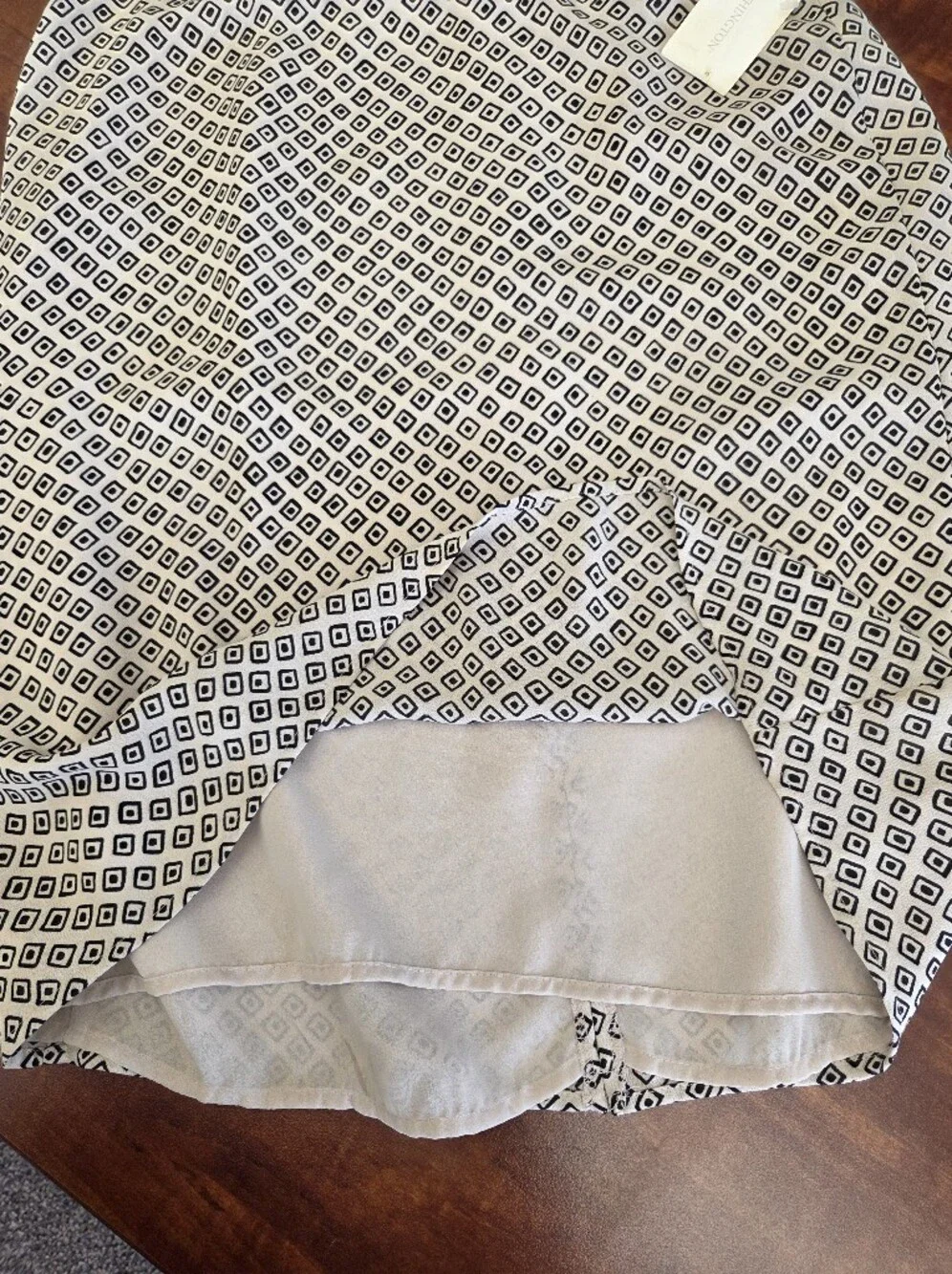 Worthington Black and Cream Diamond-Print Skirt